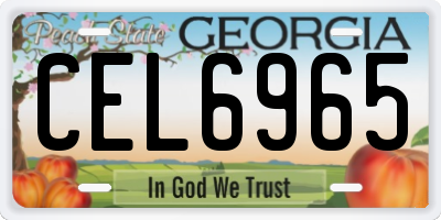 GA license plate CEL6965