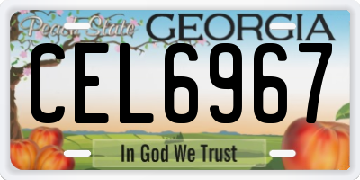GA license plate CEL6967
