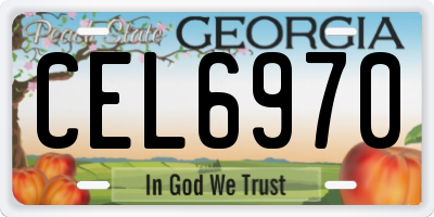 GA license plate CEL6970