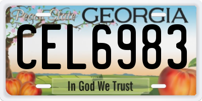 GA license plate CEL6983