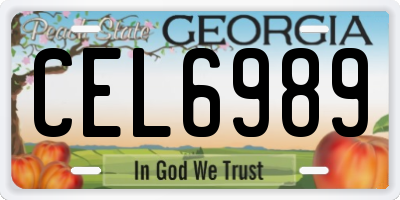 GA license plate CEL6989