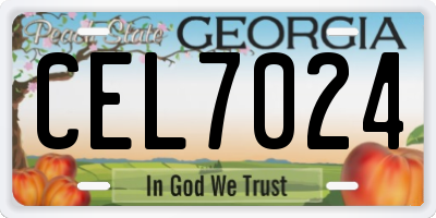 GA license plate CEL7024