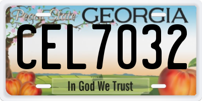 GA license plate CEL7032