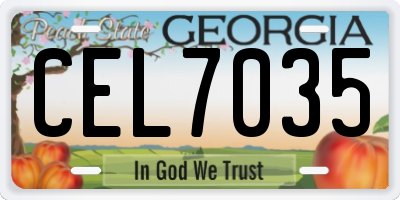 GA license plate CEL7035
