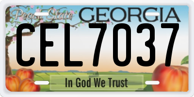 GA license plate CEL7037