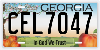 GA license plate CEL7047