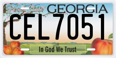 GA license plate CEL7051