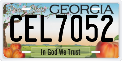 GA license plate CEL7052