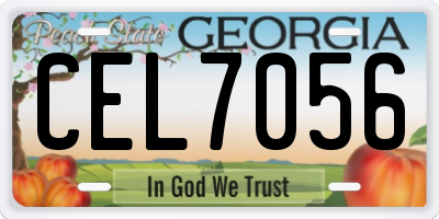 GA license plate CEL7056