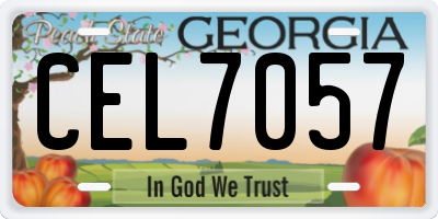 GA license plate CEL7057