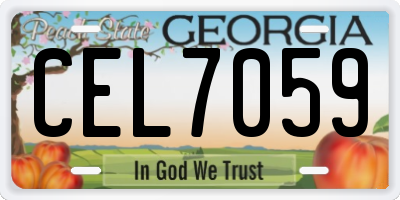 GA license plate CEL7059