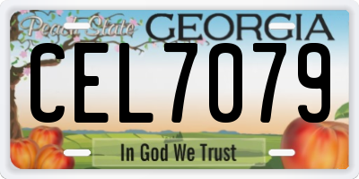 GA license plate CEL7079