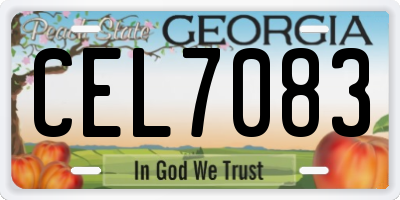GA license plate CEL7083