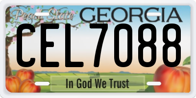 GA license plate CEL7088