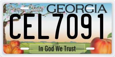 GA license plate CEL7091