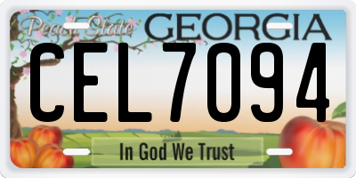 GA license plate CEL7094