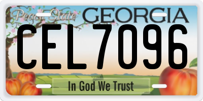 GA license plate CEL7096