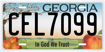 GA license plate CEL7099