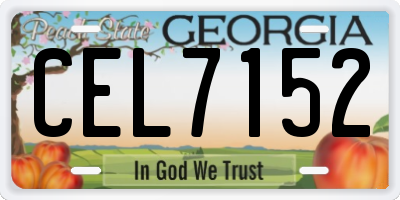 GA license plate CEL7152