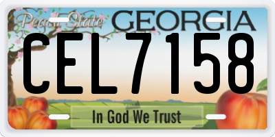 GA license plate CEL7158