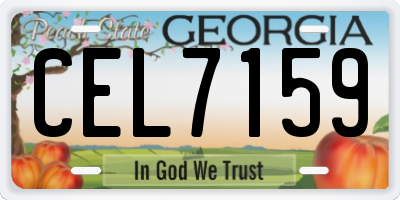 GA license plate CEL7159