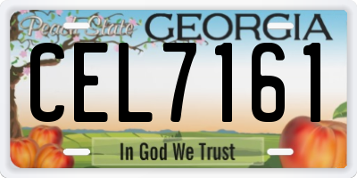 GA license plate CEL7161