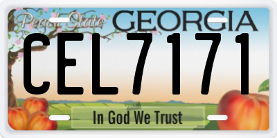 GA license plate CEL7171