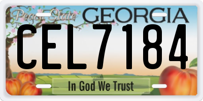 GA license plate CEL7184