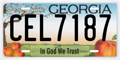 GA license plate CEL7187
