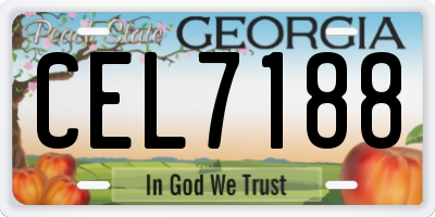 GA license plate CEL7188