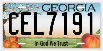 GA license plate CEL7191