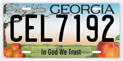 GA license plate CEL7192