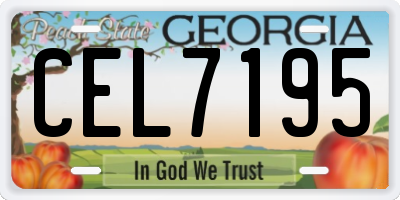 GA license plate CEL7195