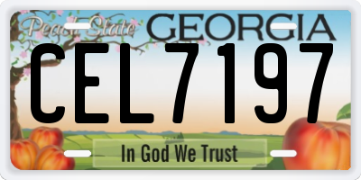 GA license plate CEL7197