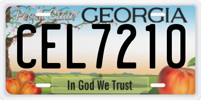 GA license plate CEL7210