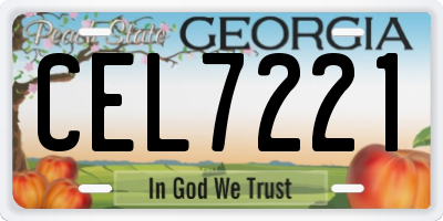 GA license plate CEL7221
