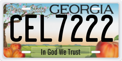 GA license plate CEL7222