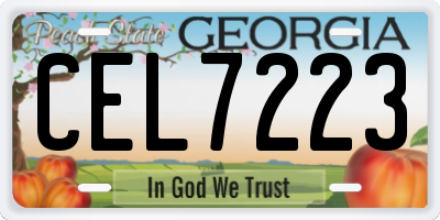 GA license plate CEL7223