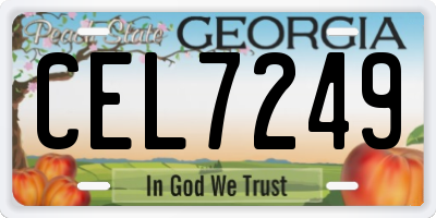 GA license plate CEL7249