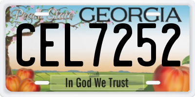 GA license plate CEL7252