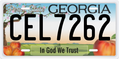GA license plate CEL7262