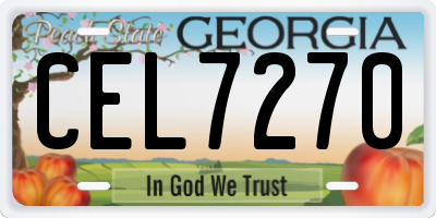 GA license plate CEL7270