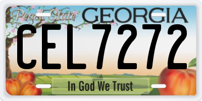 GA license plate CEL7272