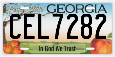 GA license plate CEL7282