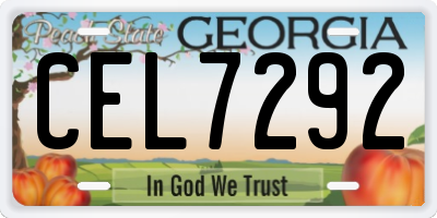 GA license plate CEL7292