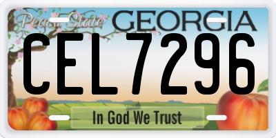 GA license plate CEL7296