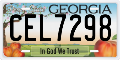 GA license plate CEL7298