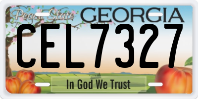 GA license plate CEL7327