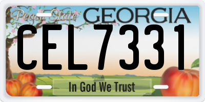 GA license plate CEL7331