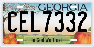 GA license plate CEL7332